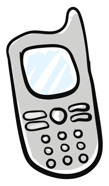 Cartoon Foto van de tekening van een kleine mobiele telefoon, oude modus — Stockvector
