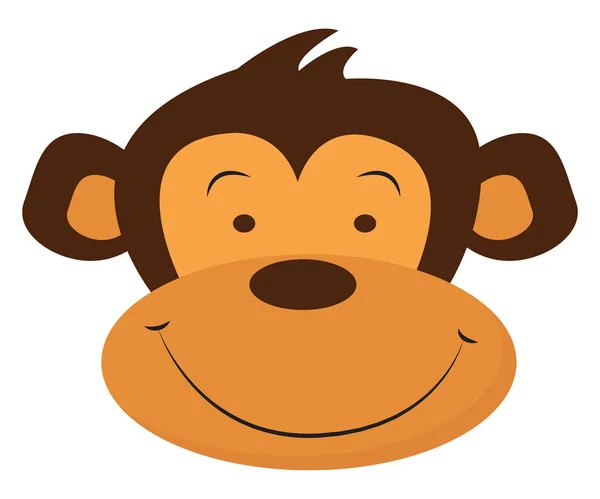 Emoji do rosto de um animal sorridente, macaco, vetor ou cor i —  Vetores de Stock