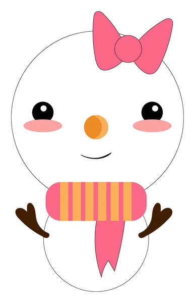 Clipart de la mignonne petite fille bonhomme de neige, vecteur ou couleur illustr — Image vectorielle