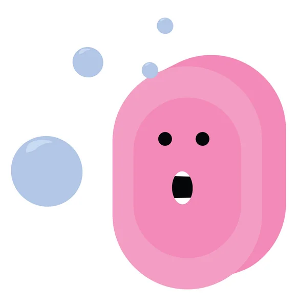 Emoji di un sorprendente sapone rosa, vettore o illustrazione a colori — Vettoriale Stock