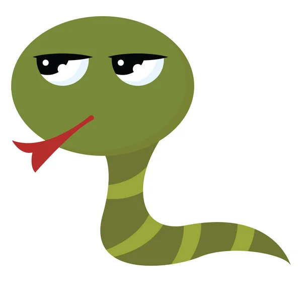 スリザリング緑のヘビ、ベクトルまたは色iの漫画の画像 — ストックベクタ