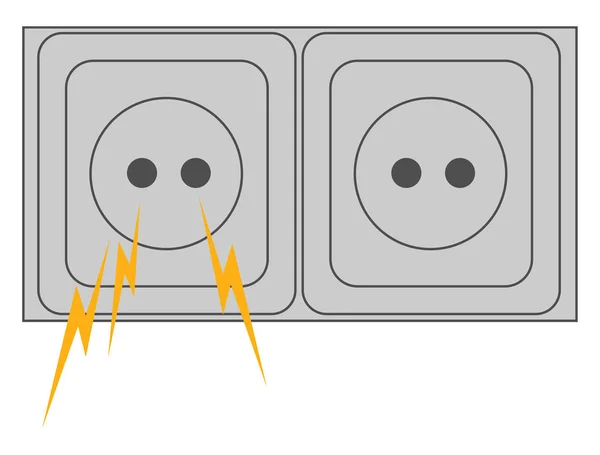 电源插座在白色背景、矢量或 — 图库矢量图片