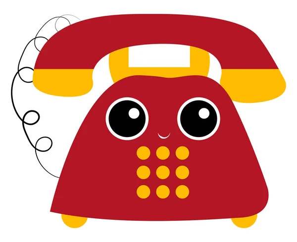 Emoji z uśmiechniętymi antykami typu Vintage telefon/Landline Tel — Wektor stockowy