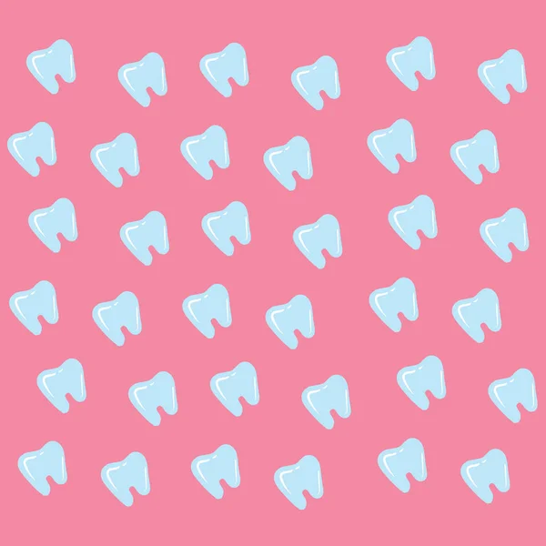 Regelmatige patronen van de Blauwe tand geïsoleerd mooie roze backgrou — Stockvector