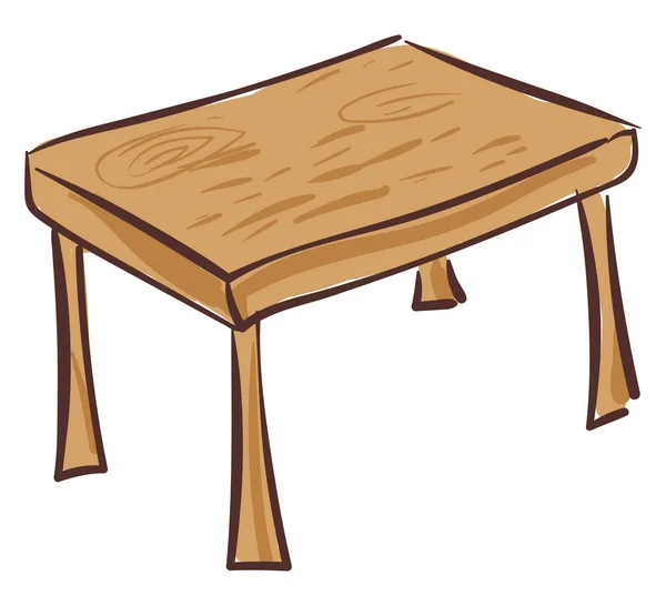 Dibujo de una mesa de comedor de madera, vector o ilustración en color — Archivo Imágenes Vectoriales