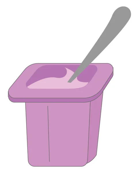 Clipart de una taza púrpura de yogur, vector o col de sabor púrpura — Vector de stock