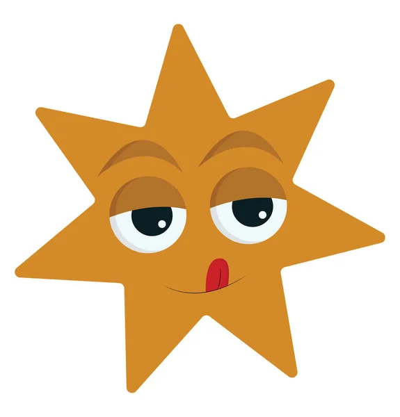 Emoji eines siebenzackigen gelben Sterns, Vektors oder Farb-Illustrati — Stockvektor