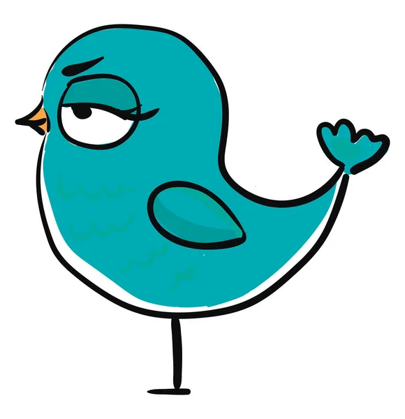 Illustration en couleur, vecteur ou oiseau bleu en colère . — Image vectorielle