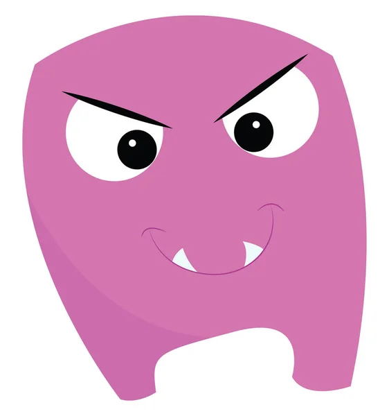 Ein wütendes lila Monster, Vektor oder Farbabbildung. — Stockvektor