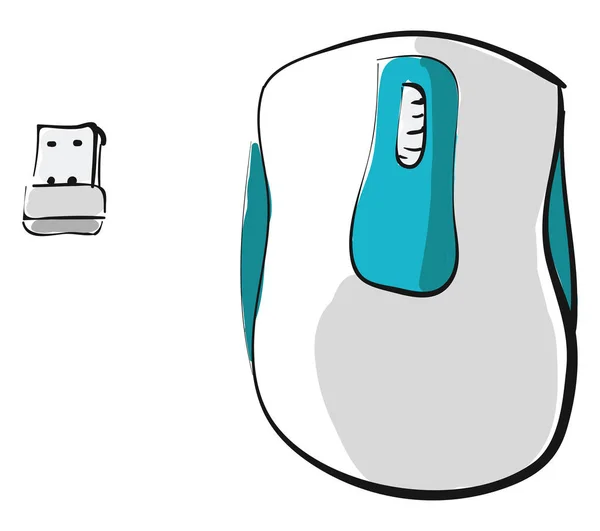 Souris Bluetooth, vecteur ou illustration couleur . — Image vectorielle