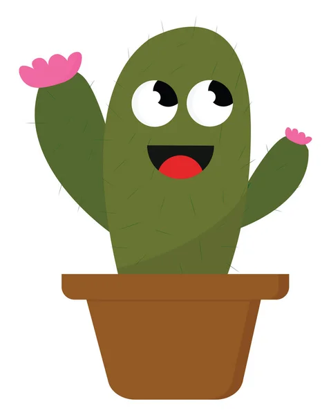 Kaktus, vektor-eller färg illustration. — Stock vektor