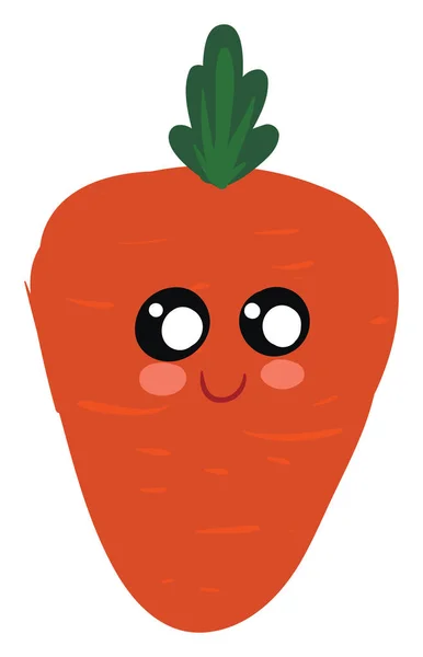 Naranja zanahoria sonriente ilustración, vector o ilustración en color — Vector de stock