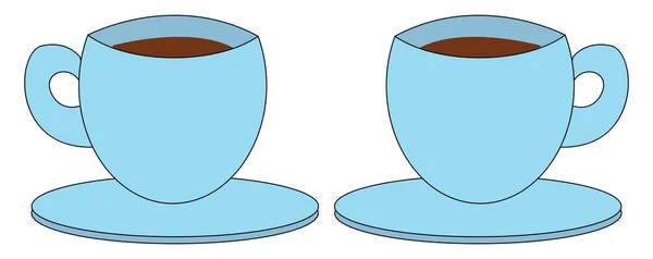 Kahve fincanları, vektör veya renk çizimi. — Stok Vektör