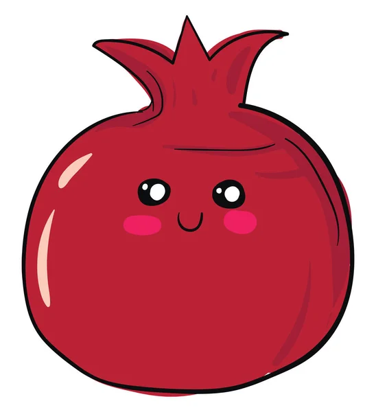Červený granátové jablko, vektorový nebo barevný obrázek. — Stockový vektor
