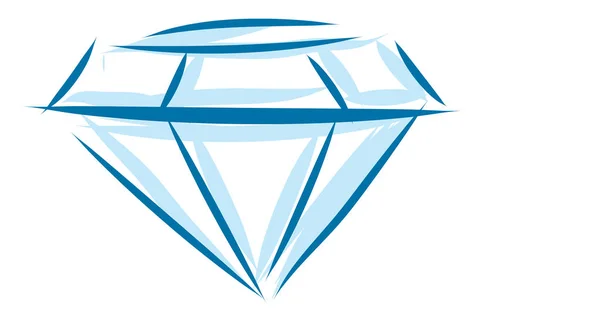 Diamante azul 3D, vector o ilustración en color . — Vector de stock