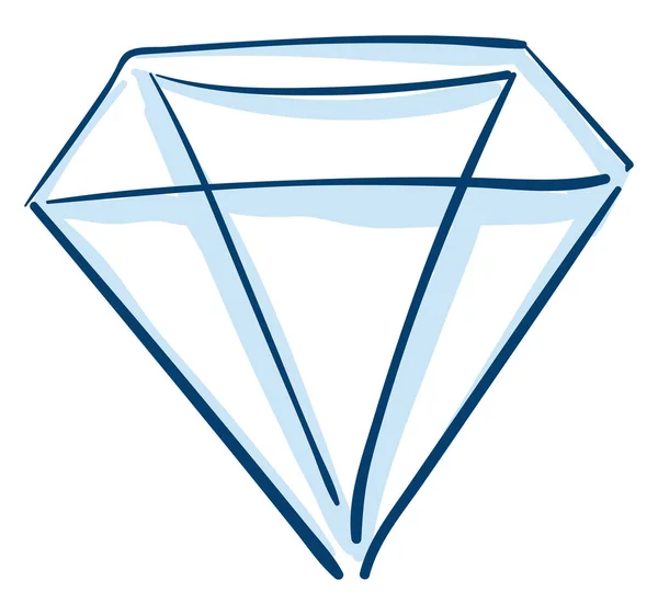 Diamante azul, vector o ilustración en color . — Vector de stock