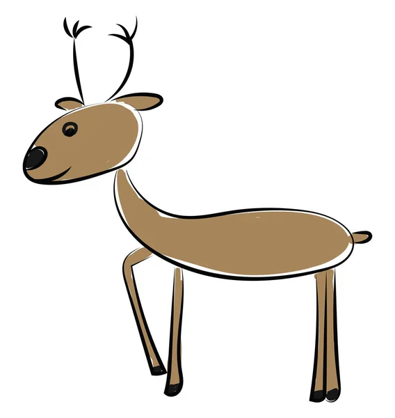 Brown deer, vector or color illustration. — Stock Vector