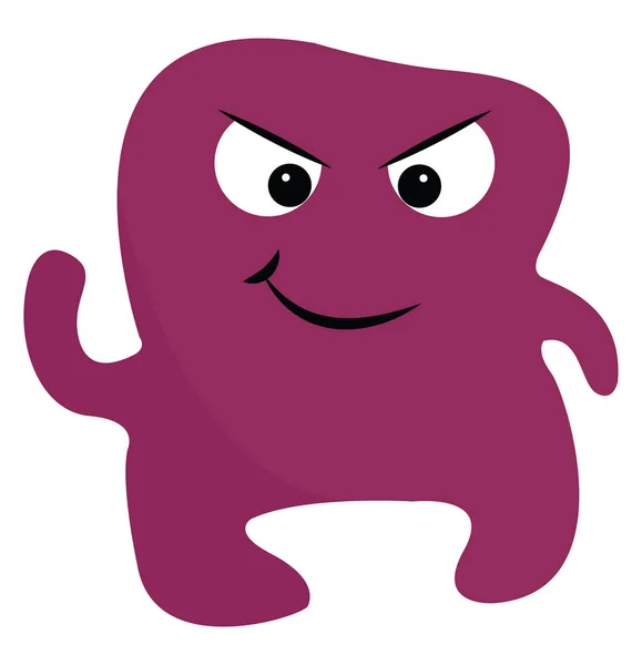 Monstro roxo irritado, vetor ou ilustração de cor . —  Vetores de Stock