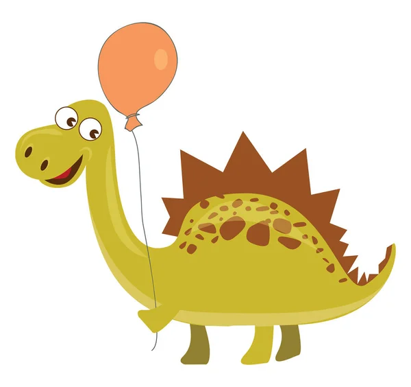 Yellow Dinosaur, vector or color illustration. — Stock vektor