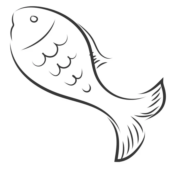 Σκίτσο, διάνυσμα ή έγχρωμη απεικόνιση ψαριών. — Διανυσματικό Αρχείο