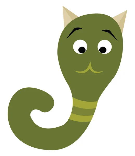 绿色怪物像蛇，矢量或彩色插图. — 图库矢量图片