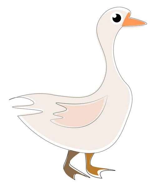 White goose, vector or color illustration. — Stock Vector