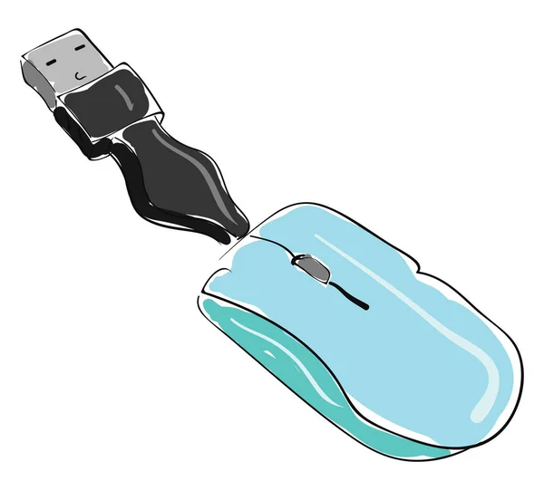 Mouse, vettore o illustrazione a colori per computer verde . — Vettoriale Stock