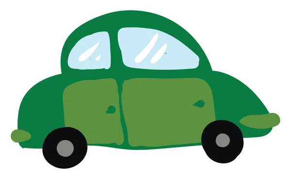 Green car, vector or color illustration. — Stock Vector