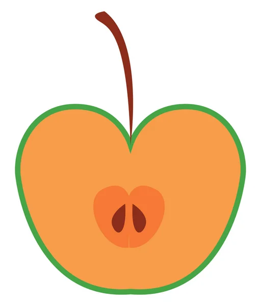 Halv äpple, vektor eller färg illustration. — Stock vektor