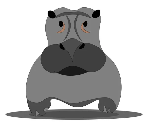 Hippopotame, illustration vectorielle ou couleur . — Image vectorielle