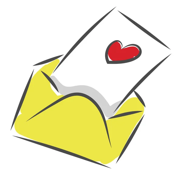 Lettre avec une illustration en coeur, vectoriel ou couleur . — Image vectorielle