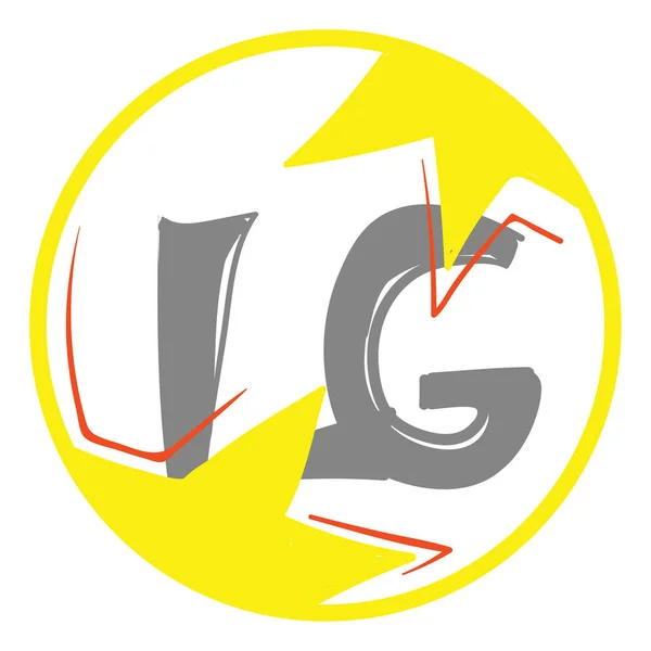 LG logo, vector of kleur illustratie. — Stockvector