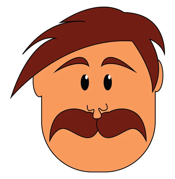 Άνθρωπος με μουστάκι, διάνυσμα ή έγχρωμη απεικόνιση. — Διανυσματικό Αρχείο