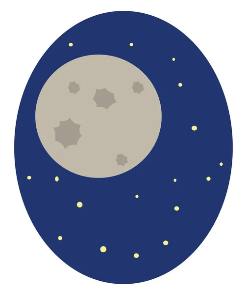 Moon, vector or color illustration. — Stock Vector