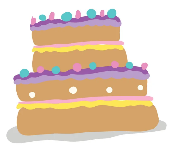 Mehrfarbige Torte, Vektor- oder Farbabbildung. — Stockvektor