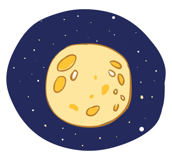 Moon-, vector or color illustration. 