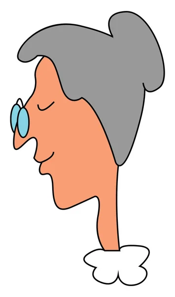 Old woman, vector or color illustration. — Stock Vector