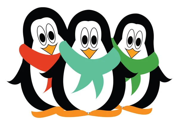 Пінгвіни, векторні або кольорові ілюстрації. — стоковий вектор
