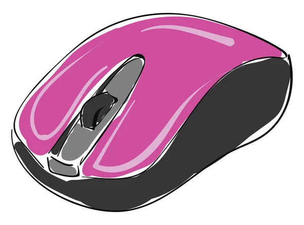 Różowy mysz komputerowa, wektor lub kolor ilustracji. — Wektor stockowy