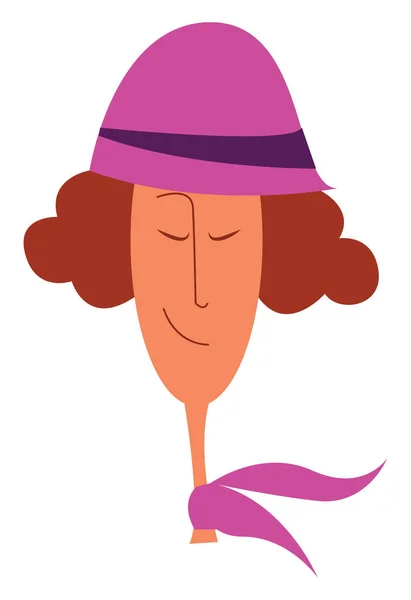 Sombrero rosa, vector o ilustración en color . — Vector de stock