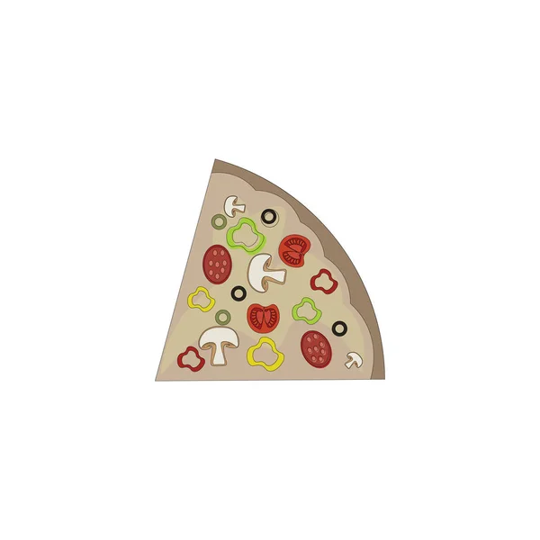 Шматочок піци, векторна або кольорова ілюстрація . — стоковий вектор