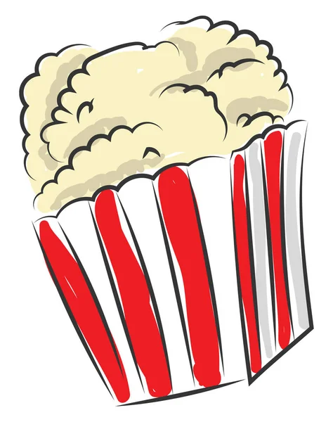 Popcorn per film, vettoriale o illustrazione a colori . — Vettoriale Stock