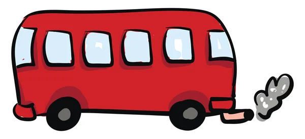 Red avtobus, vector or color illustration. — Stock Vector