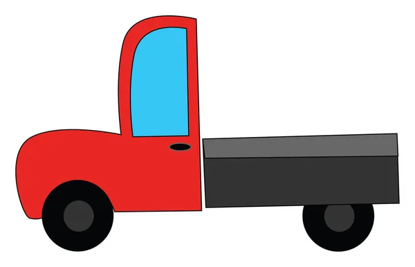 Red truck, vector or color illustration. — Stock Vector