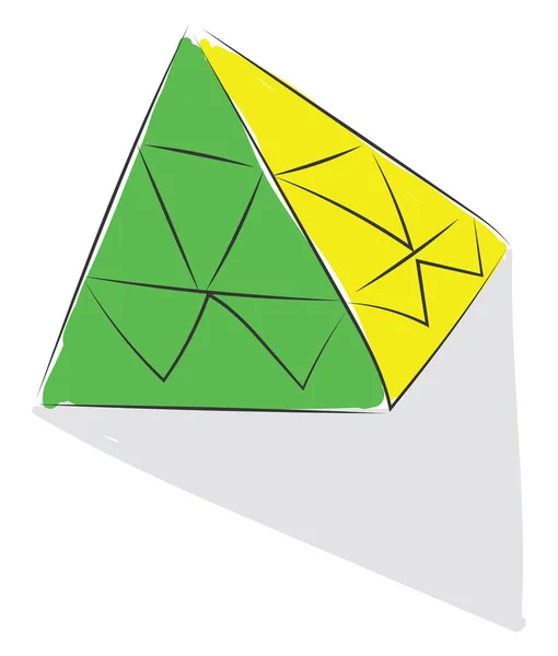 Rubik cube pyramide, vecteur ou illustration couleur . — Image vectorielle