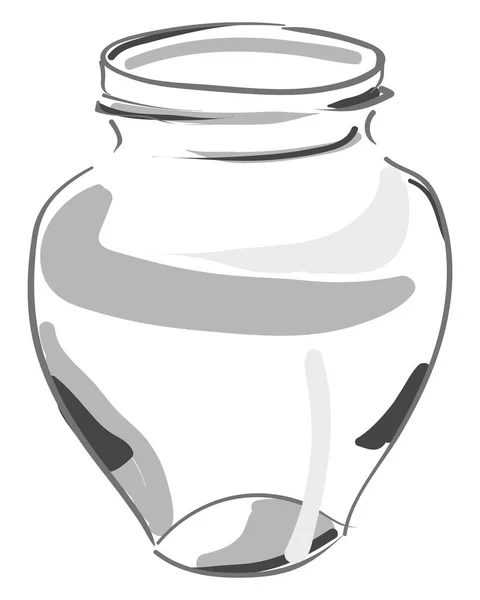 Schilderij van een kleine honing jar, vector of kleur illustratie. — Stockvector