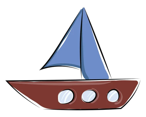 Pintura de un barco pequeño, vector o ilustración en color . — Vector de stock