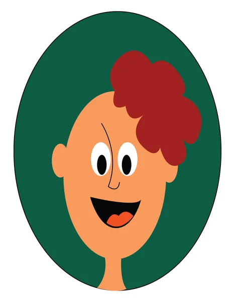 Clipart do rosto de um menino rindo, vetor ou ilustração de cor — Vetor de Stock