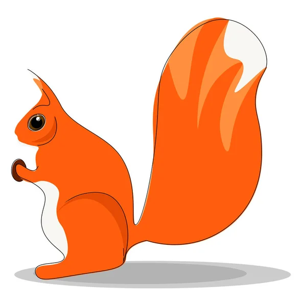 Cliparts eines Eichhörnchens mit einer Mutter auf isoliertem weißen Backgr — Stockvektor