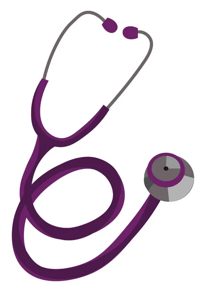 Кліпарт серцебиття лікар огляд / фіолетовий кольоровий стетоскоп / зцілення — стоковий вектор